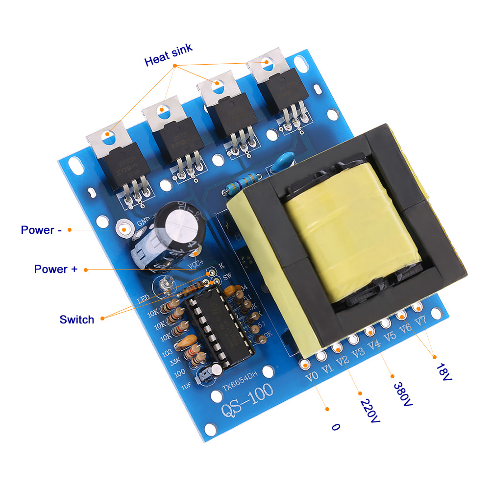 DC AC Converter Inverter Board DC12V to 220V 380V 18V AC 500W Inverter Board Transformer Power