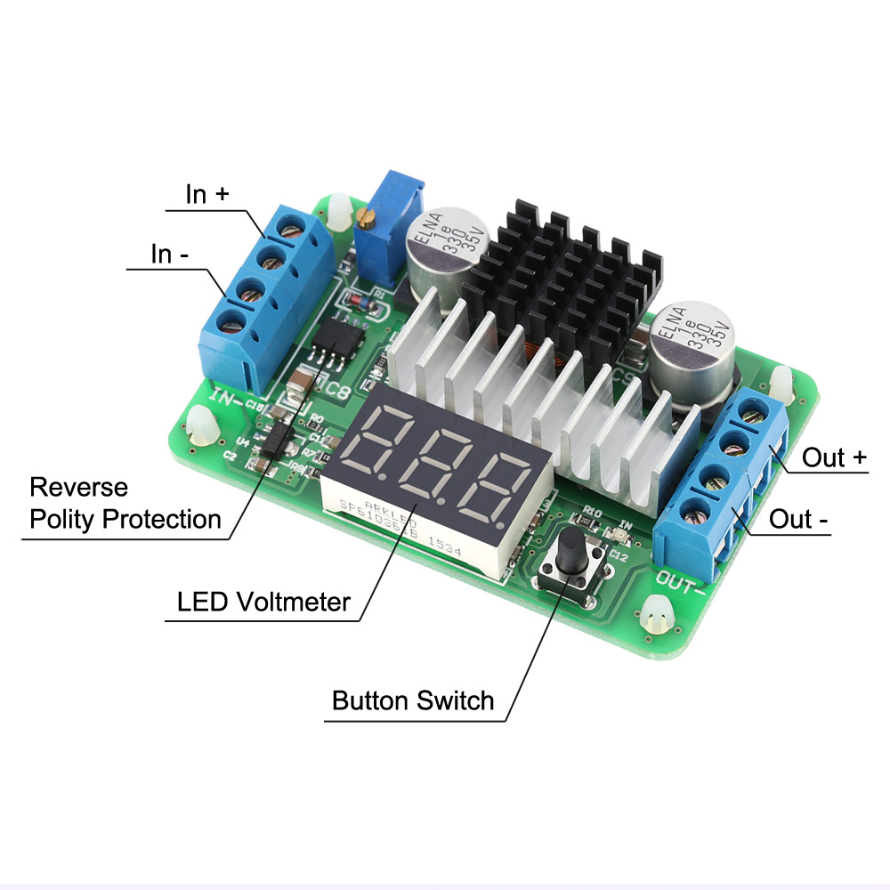 Digital DC DC 3.5 30V 100W Boost Module Step up Converter Power Supply Module LED Voltmeter Display