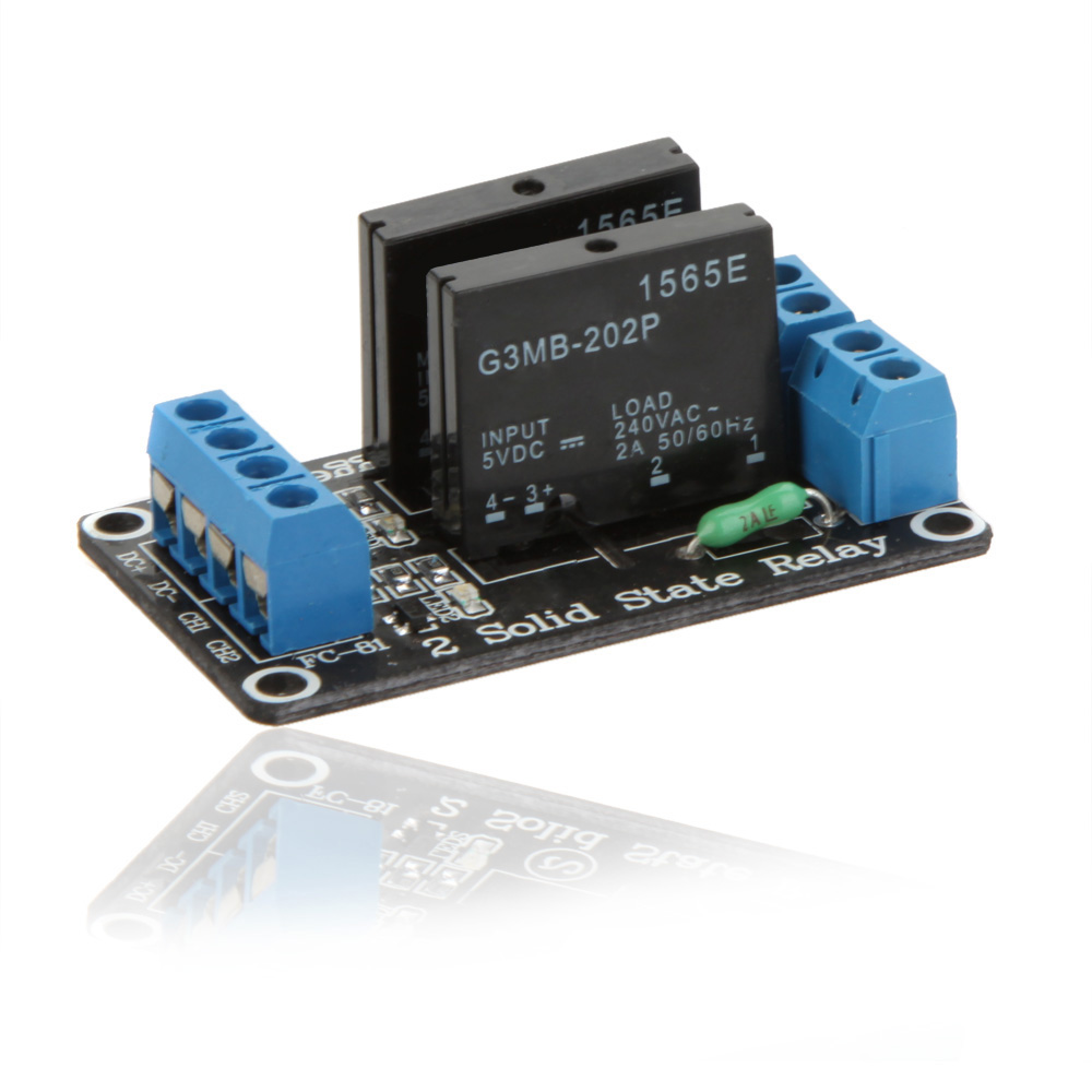 5V 2 Channel Low Level Trigger Solid State Relay Module Relay Interface Board Relay Module for ARM DSP PIC with Resistive Fuse