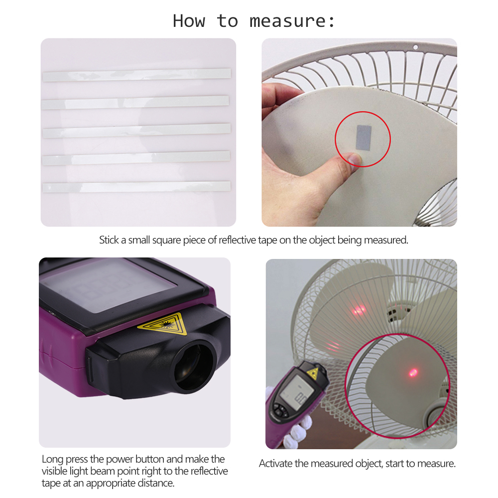 Nicety Digital Laser tachometer High Precision velocity Tester Portable Non Contact Tach Gauge Tester LCD Display with Backlight