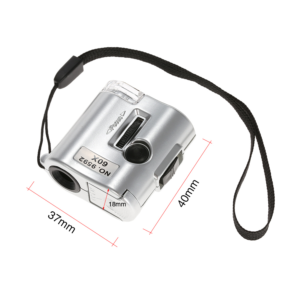 60X 60X Mini Microscope adjustable Magnifier Jeweler Loupe Lens Illuminated joyeria magnifying glasses Glass with LED UV Light