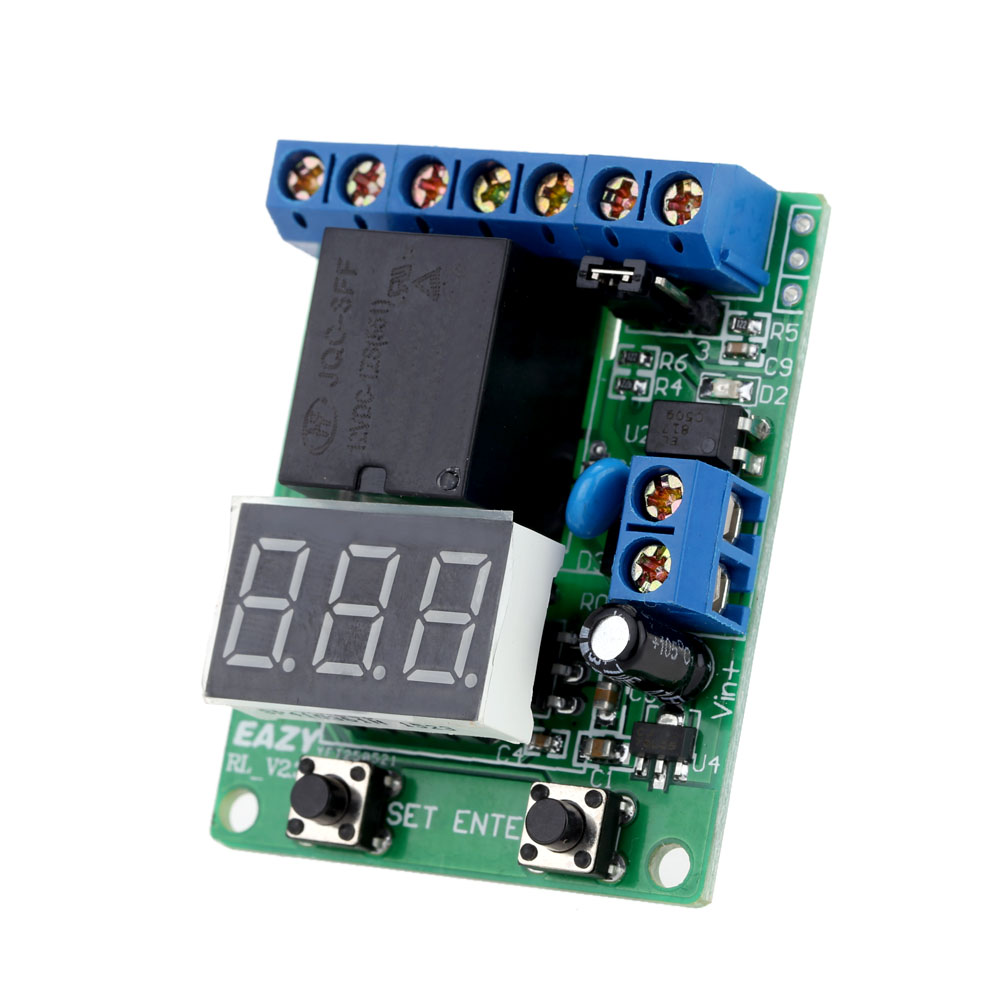 Multifunction Relay Control Module PLC Counting Cycle Timer Control Module 12V DC Relay Delay Time Switch Voltage Detection