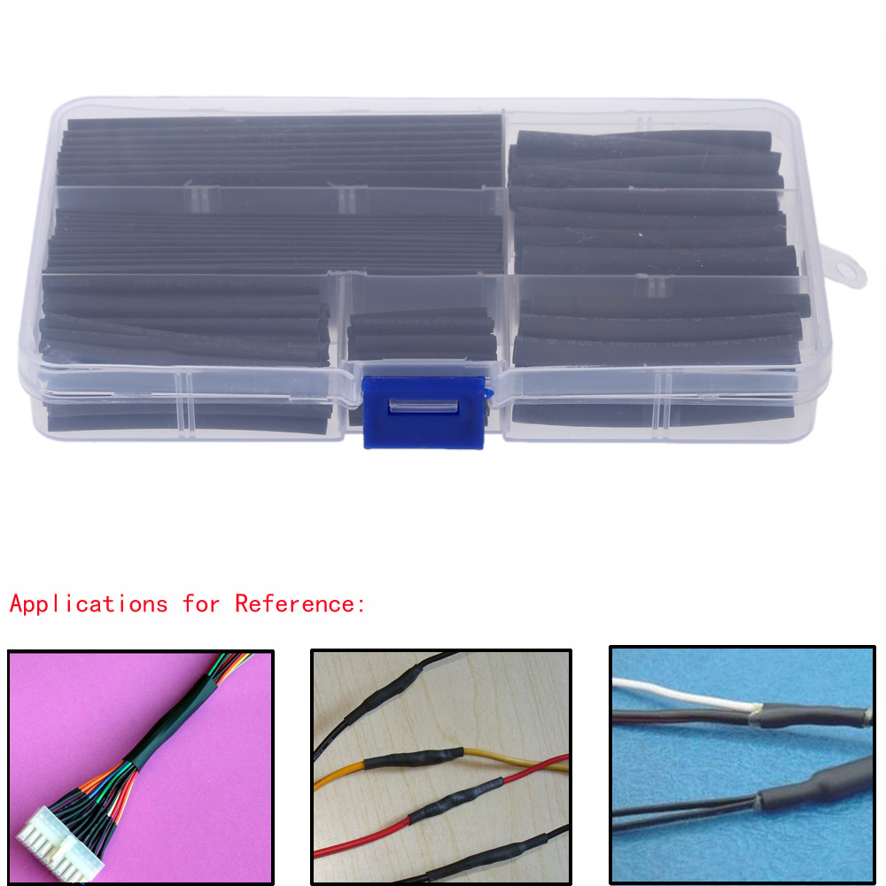 150pcs Durable Heat Shrink Tubing Heat Shrink Tubing Tube Black Electronic Accessories