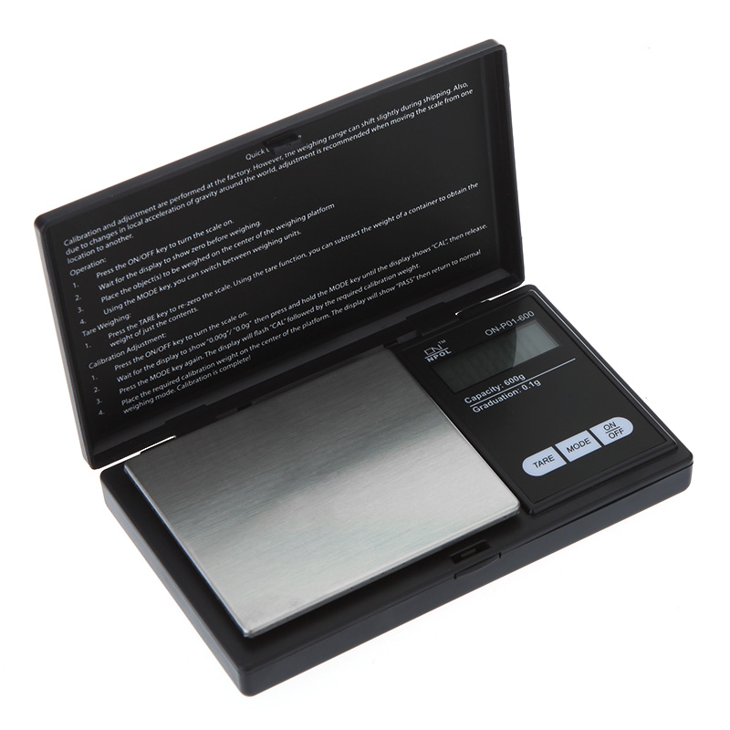 600g x 0.1g Digital Scale LCD Display Weight Scales Digital Pocket Balance Jewelry Gold Diamond Scale Gram with Blue Back lit