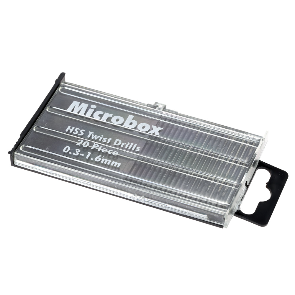 20pcs set Mini HSS Twist Drill Set Quality High Speed Steel Twist Drill Bits Tool Set with Storage Case Metric System 0.3 1.6mm