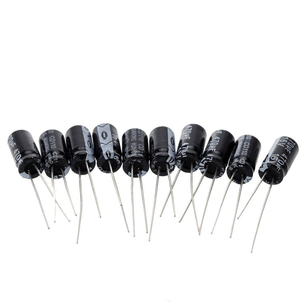 12x10pcs Electrolytic Capacitor Electric DIY Parts 1UF 470UF Passive Components Package Capacitance Set Diagnostic tool