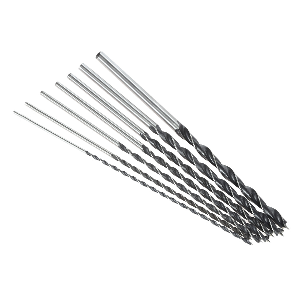 7pcs set Three Point Woodworking Drill 300mm Brad Point Wood Drill High carbon Steel Extra Long Brad Point Wood Drill Bit Set